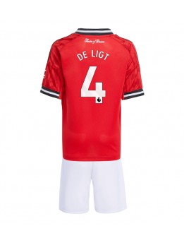 Detské Futbalové oblečenie Manchester United Matthijs de Ligt #4 2025-26 Krátky Rukáv - Domáci (+ trenírky)